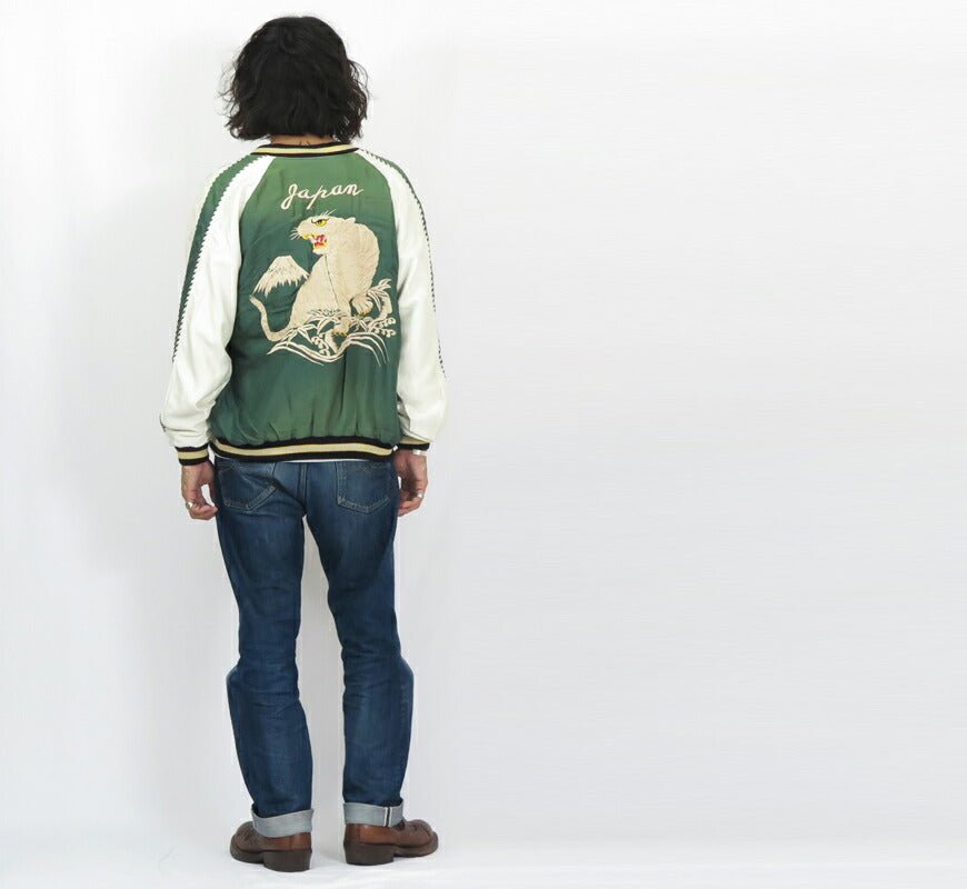テーラー東洋 テイラー東洋 Tailor Toyo リバーシブル サテン スカジャン エイジング加工モデル WHITE TIGER × LANDSCAPE ジャケット TT15545