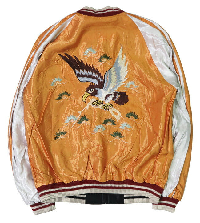 Tailor Toyo テイラー東洋 Reversible Acetat Satin Sukajan WHITE DRAGON × EAGLE Stickjacke TT15682-119