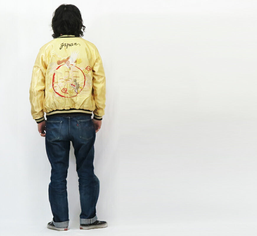 เทเลอร์โตโย เทเลอร์โตโย Tailor Toyo แจ็คเก็ตสกาจังผ้าซาตินกลับด้าน อาเซเตท ROARING TIGER × JAPAN MAP ปัก TT15682-145