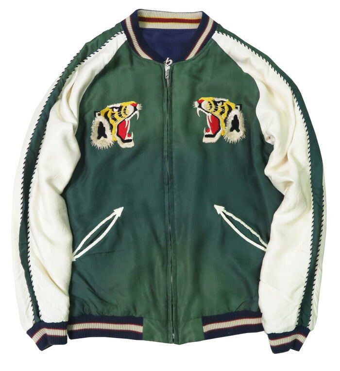 テーラー東洋 テイラー東洋 Tailor Toyo リバーシブル サテン スカジャン エイジング加工モデル TIGER HEAD × JAPAN MAP ジャケット TT15710