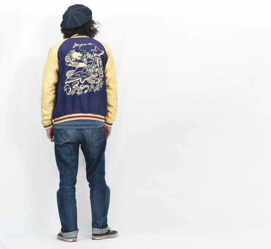 テーラー東洋 テイラー東洋 Tailor Toyo リバーシブル サテン スカジャン エイジング加工モデル TIGER HEAD × JAPAN MAP ジャケット TT15710