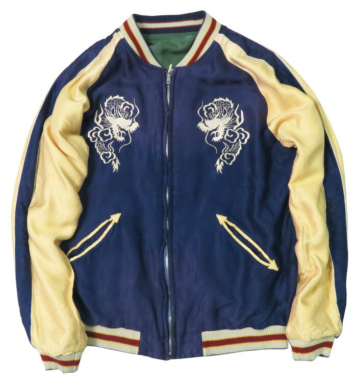 テーラー東洋 テイラー東洋 Tailor Toyo リバーシブル サテン スカジャン エイジング加工モデル TIGER HEAD × JAPAN MAP ジャケット TT15710