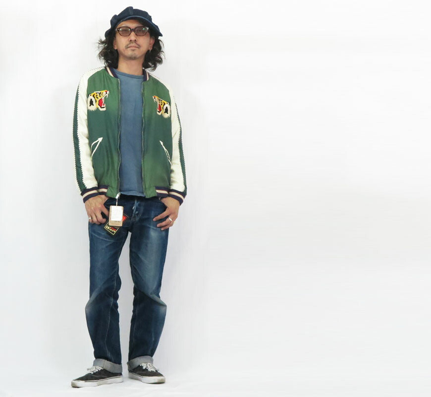 テーラー東洋 テイラー東洋 Tailor Toyo リバーシブル サテン スカジャン エイジング加工モデル TIGER HEAD × JAPAN MAP ジャケット TT15710