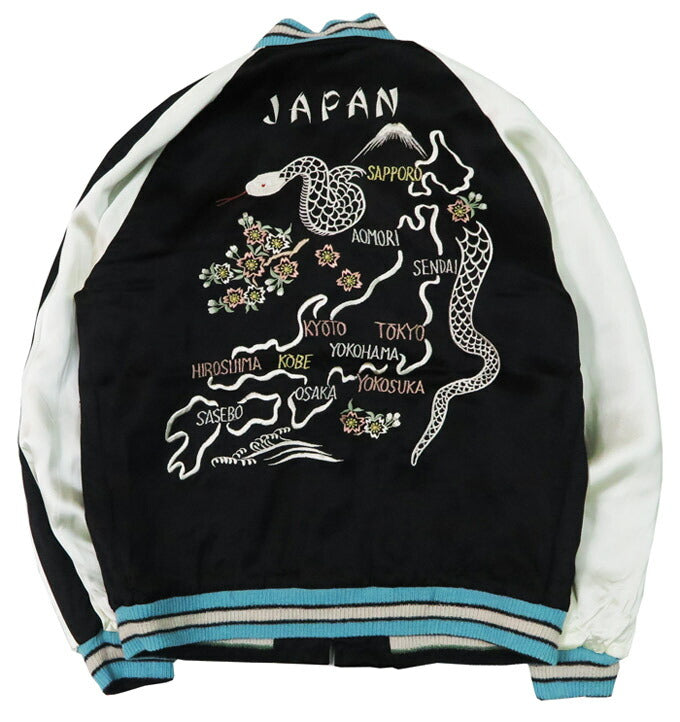 テーラー東洋 テイラー東洋 Tailor Toyo Wende Acetat Satin Sukajan Hafenhandel SPECIAL EDITION 60 Jahre Limitierte Auflage WHITE SNAKE × JAPAN MAP & SNAKE Souvenir Jacke TT15712