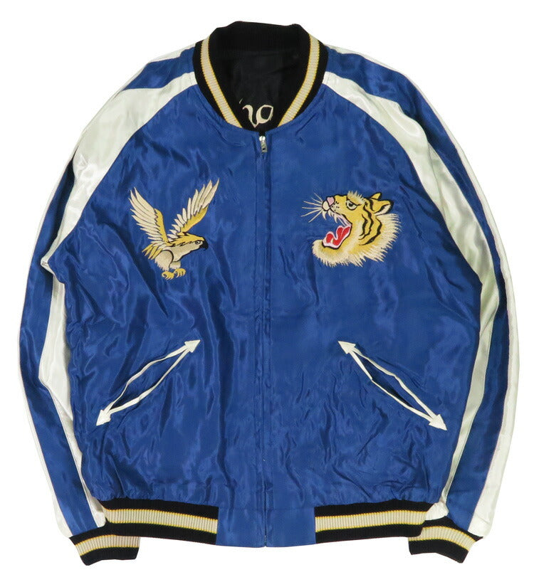 テーラー東洋 テイラー東洋 Tailor Toyo リバーシブル アセテート サテン スカジャン WHITE TIGER × GOLD DRAGON 刺繍 ジャケット TT15790-119