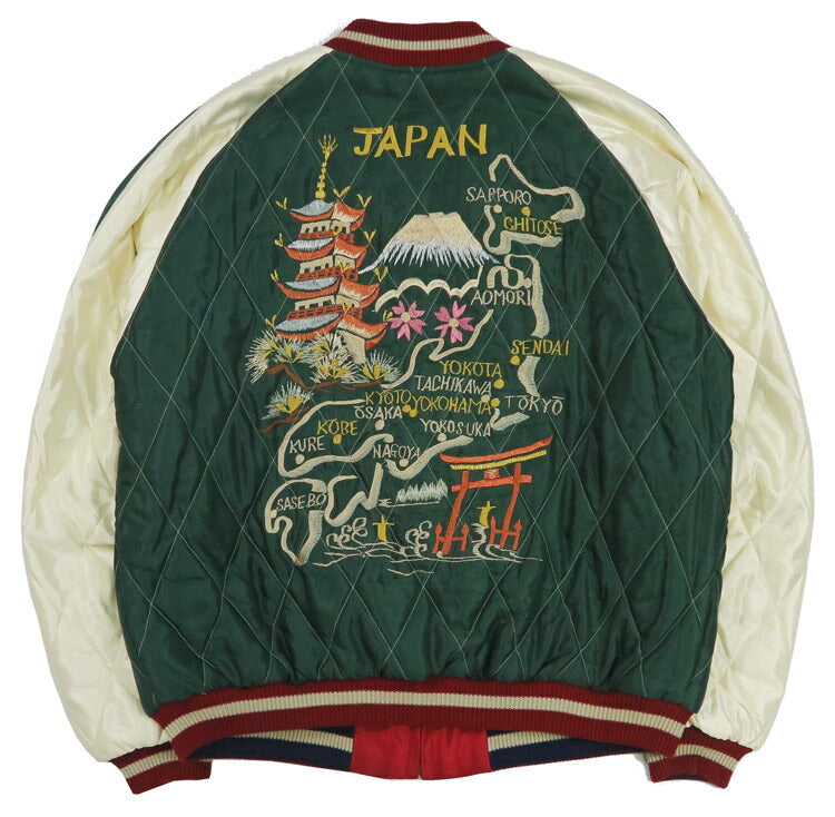 テーラー東洋 テイラー東洋 Tailor Toyo Stepp-Satin Sukajan JAPAN MAP × GOLD DRAGON Jacke beidseitig Acetat mit Wattierung TT15791-145