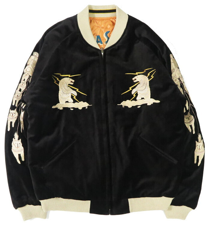 テーラー東洋 テイラー東洋 Tailor Toyo ベロア×キルト サテン スカジャン POLAR BEAR × ALASKA MAP ジャケット ベルベット 別珍 TT15792-119