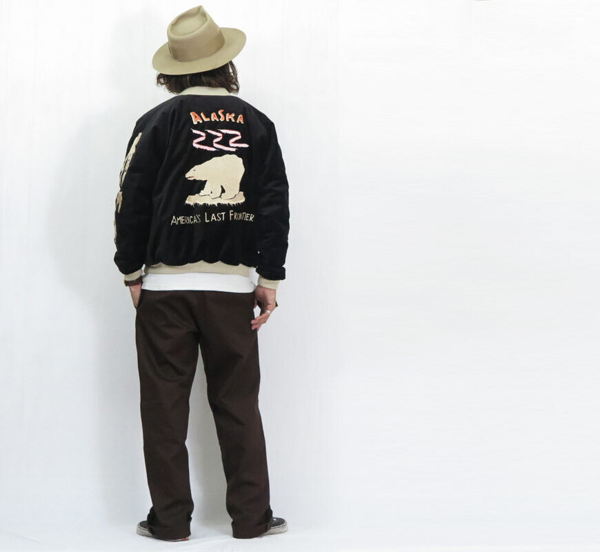 テーラー東洋 テイラー東洋 Tailor Toyo ベロア×キルト サテン スカジャン POLAR BEAR × ALASKA MAP ジャケット ベルベット 別珍 TT15792-119