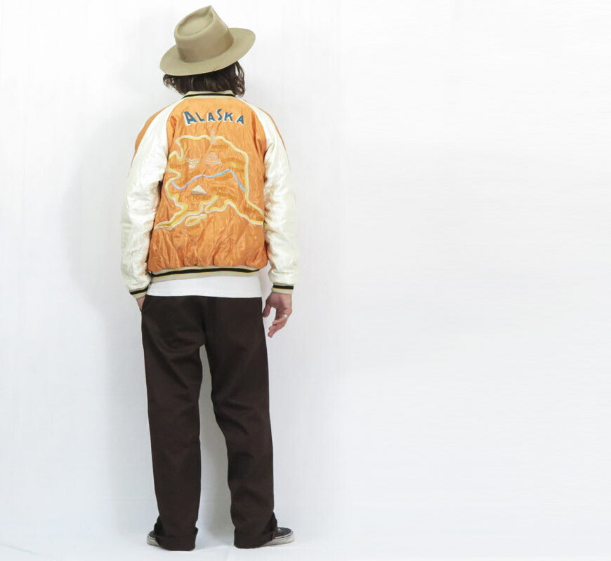 テーラー東洋 テイラー東洋 Tailor Toyo ベロア×キルト サテン スカジャン POLAR BEAR × ALASKA MAP ジャケット ベルベット 別珍 TT15792-119