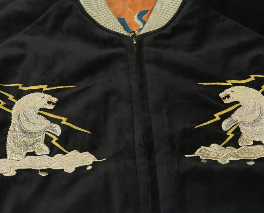 テーラー東洋 テイラー東洋 Tailor Toyo ベロア×キルト サテン スカジャン POLAR BEAR × ALASKA MAP ジャケット ベルベット 別珍 TT15792-119