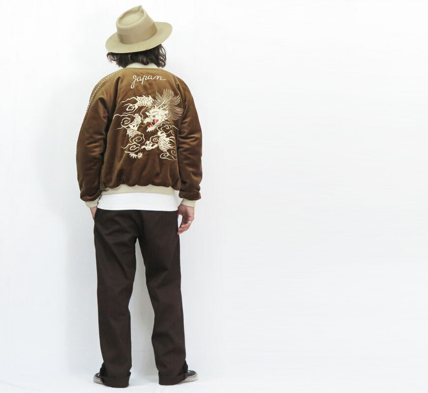 テーラー東洋 テイラー東洋 Tailor Toyo ベロア×キルト サテン スカジャン WHITE DRAGON × BLACK EAGLE ジャケット ベルベット 別珍 TT15792-138