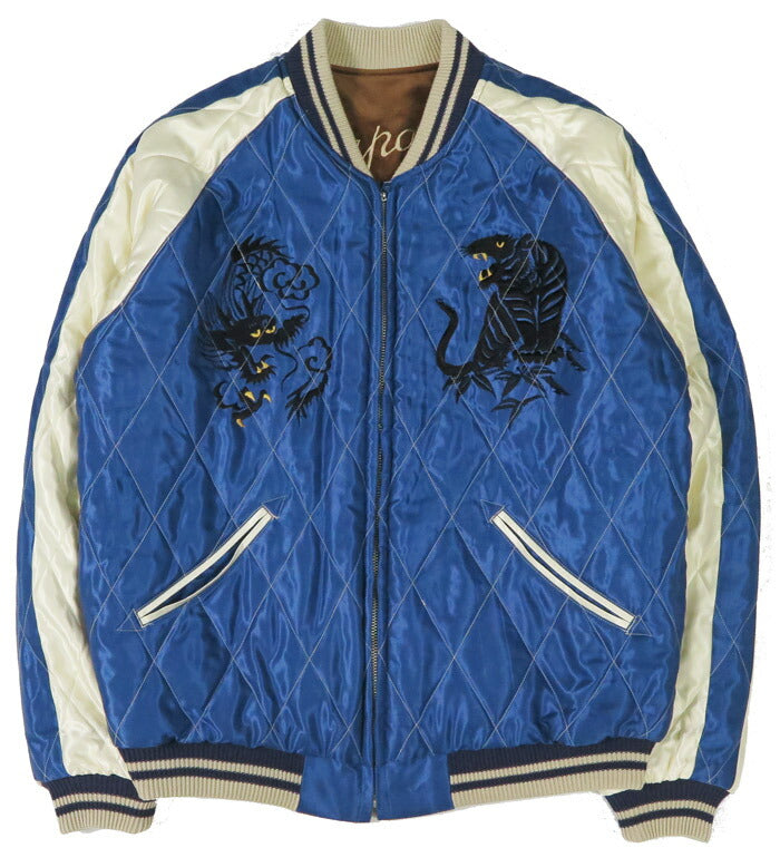 テーラー東洋 テイラー東洋 Tailor Toyo ベロア×キルト サテン スカジャン WHITE DRAGON × BLACK EAGLE ジャケット ベルベット 別珍 TT15792-138
