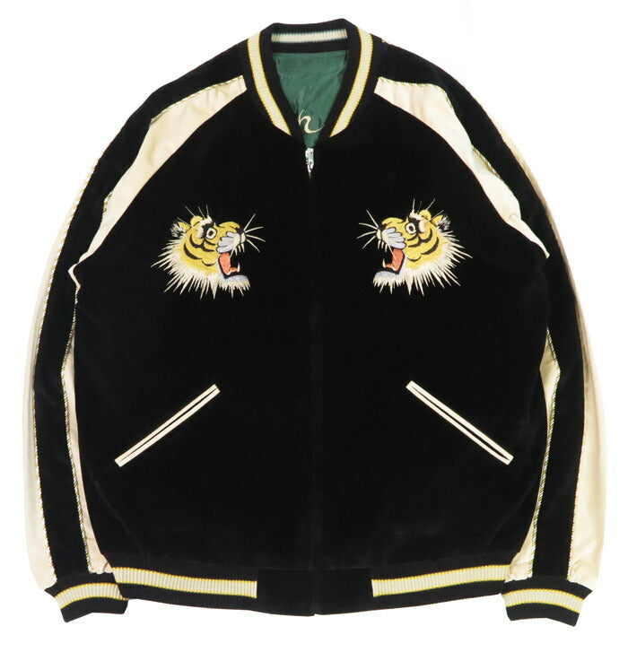 テーラー東洋 テイラー東洋 Tailor Toyo 2TONE ベロア × サテン スカジャン TIGER HEAD × GOLD DRAGON ジャケット TT15795