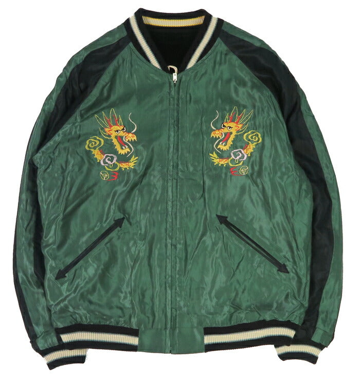 テーラー東洋 テイラー東洋 Tailor Toyo 2TONE ベロア × サテン スカジャン TIGER HEAD × GOLD DRAGON ジャケット TT15795