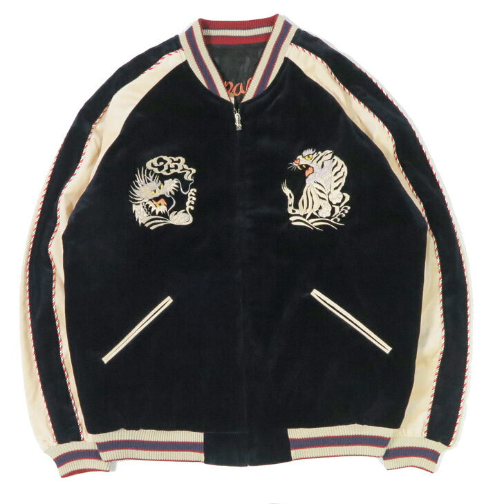 テーラー東洋 テイラー東洋 Tailor Toyo 2TONE ベロア × サテン スカジャン WHITE DRAGON × EAGLE ジャケット TT15795