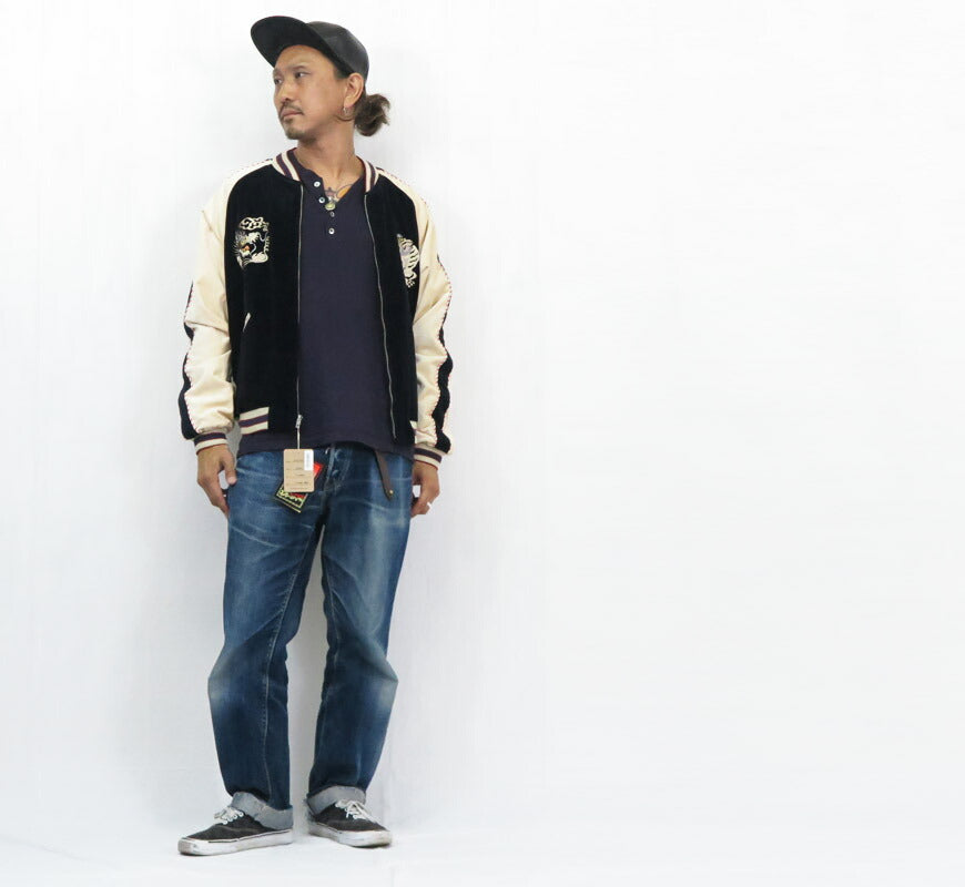 テーラー東洋 テイラー東洋 Tailor Toyo 2TONE ベロア × サテン スカジャン WHITE DRAGON × EAGLE ジャケット TT15795