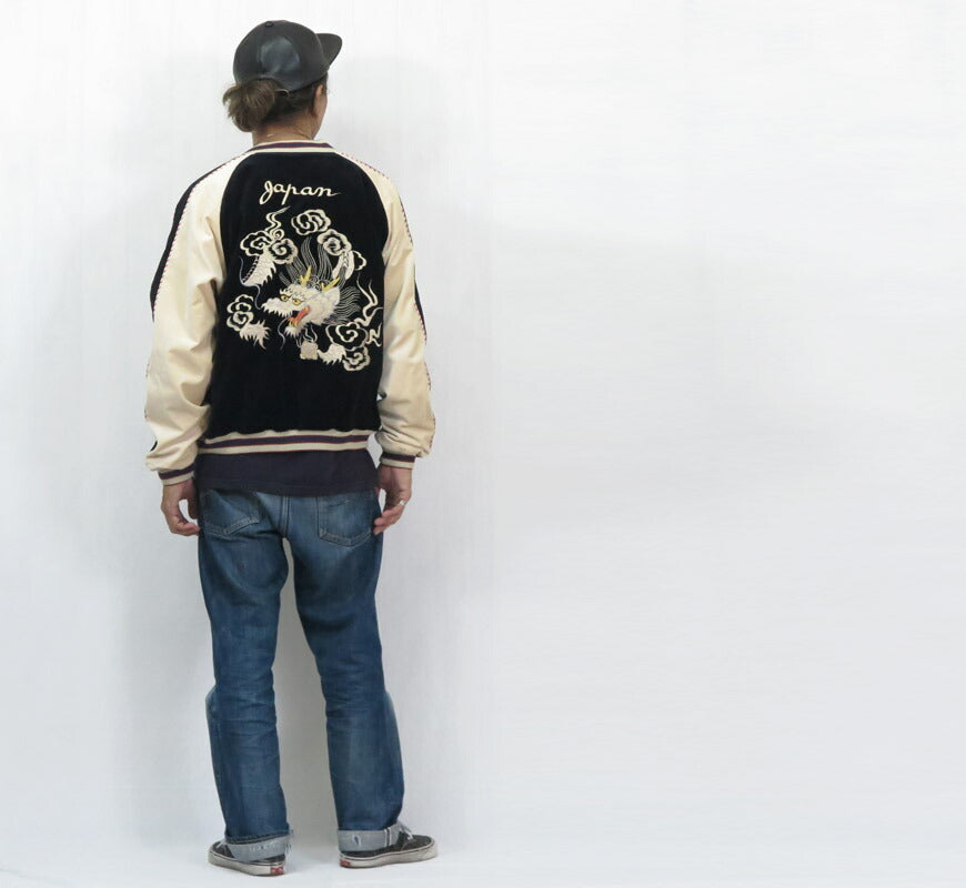 テーラー東洋 テイラー東洋 Tailor Toyo 2TONE ベロア × サテン スカジャン WHITE DRAGON × EAGLE ジャケット TT15795