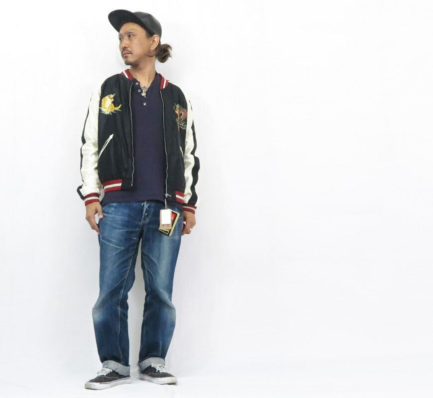 テーラー東洋 テイラー東洋 Tailor Toyo 2TONE ベロア × サテン スカジャン WHITE DRAGON × EAGLE ジャケット TT15795