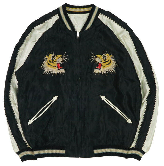 Tailor Toyo Taylor Toyo Wende-Acetat-Satin Sukajan ROARING TIGER × BLACK DRAGON Stickjacke TT15877-119 【Frühjahr/Sommer 2026 Neuheit】