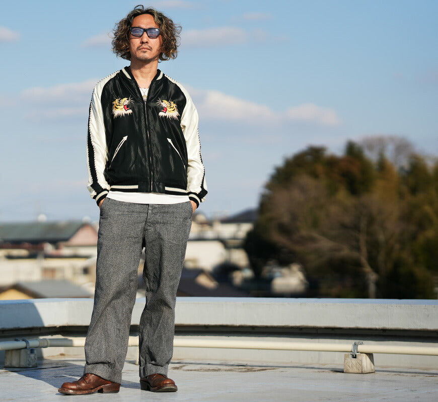Tailor Toyo Taylor Toyo Wende-Acetat-Satin Sukajan ROARING TIGER × BLACK DRAGON Stickjacke TT15877-119 【Frühjahr/Sommer 2026 Neuheit】