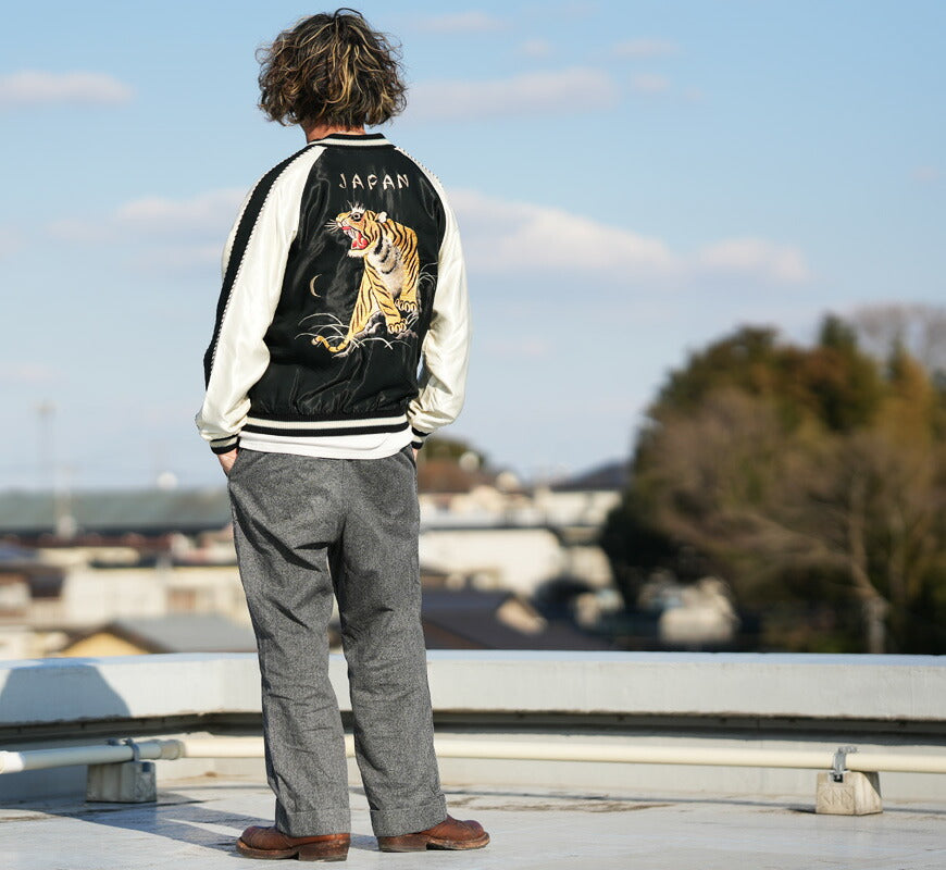 Tailor Toyo Taylor Toyo Wende-Acetat-Satin Sukajan ROARING TIGER × BLACK DRAGON Stickjacke TT15877-119 【Frühjahr/Sommer 2026 Neuheit】