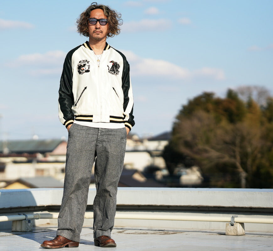 Tailor Toyo Taylor Toyo Wende-Acetat-Satin Sukajan ROARING TIGER × BLACK DRAGON Stickjacke TT15877-119 【Frühjahr/Sommer 2026 Neuheit】