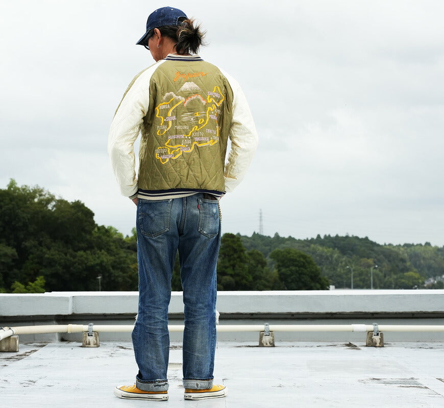 テーラー東洋 テイラー東洋 Tailor Toyo ベロア×キルト サテン スカジャン WHITE DRAGON × JAPAN MAP ジャケット ベルベット 別珍 TT15974-128 【2026年秋冬新作】