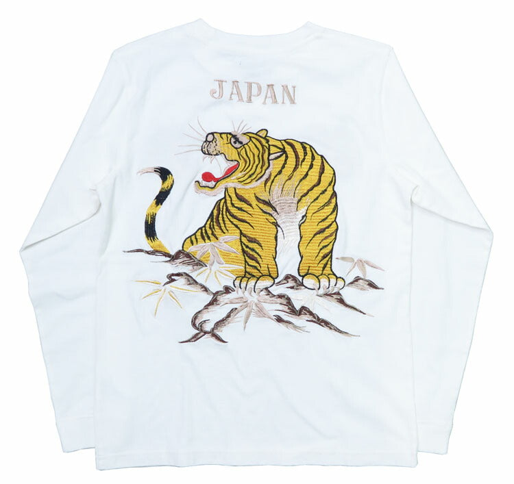 เทเลอร์โตโย Tailor Toyo เสื้อยืดแขนยาว ปักลายสก๊อต LONG SLEEVE SUKA T-SHIRT EMBROIDERED “TIGER” เทเลอร์โตโย TT69471