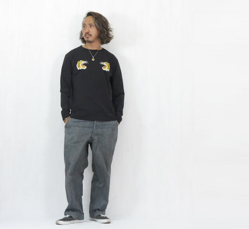 テーラー東洋 Tailor Toyo 長袖 スカ刺繍 Tシャツ LONG SLEEVE SUKA T-SHIRT EMBROIDERED “TIGER” テイラー東洋 TT69649