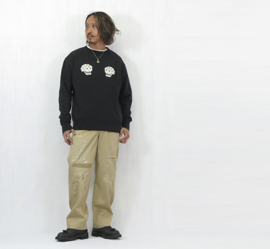 テーラー東洋 Tailor Toyo 長袖 スカ刺繍 クルーネック スウェットSUKA CREW SWEAT EMBROIDERED “SKULL & SNAKE” テイラー東洋 TT69650
