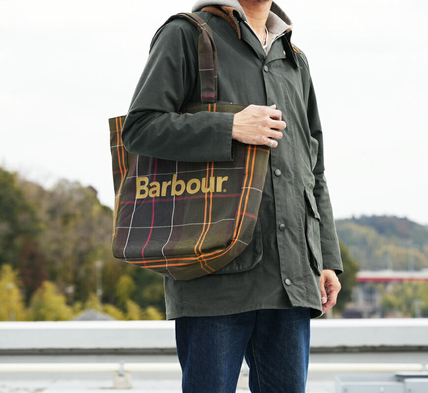 BarbourバブアーTelfieldタータンチェックロゴトートバッグバーブァーバブワーUBA0751【2025年秋冬新作】