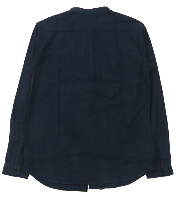 UES ウエス Dobby Indigo Stehkragen Hemd Langarm 502505