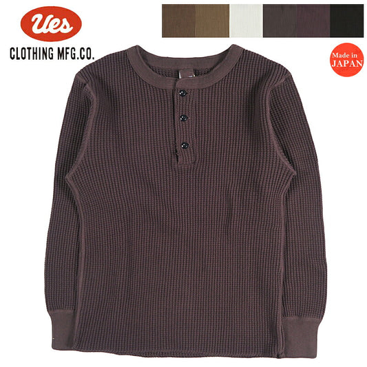 UES ウエス 66BW ビッグワッフル ヘンリーネック サーマル 長袖Tシャツ UES66BW【2026年秋冬新作】