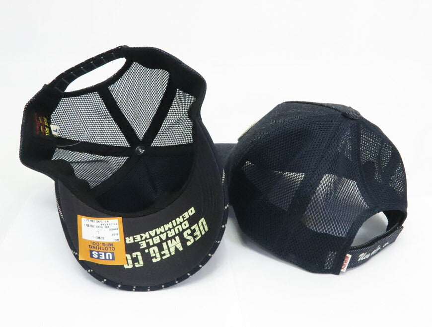 UES ウエス 帽子 インディゴ メッシュキャップ ワッペンカラー：ネイビー UES-82MC-I-UES-N