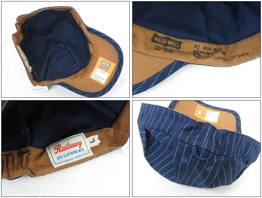 UES ウエス หมวกลายทางวอบาชิ WORK CAP UES-82W-SP
