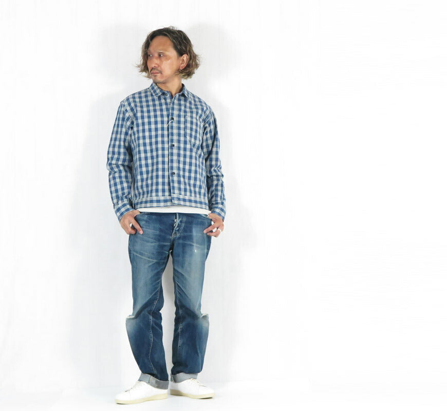サンサーフ SUN SURF ユニオンサプライ 長袖 パラカチェックシャツ  UNION SUPPLY PALAKA CHECK SHIRT BLOUSE W/chain emb'd ハワイアンワークウェア US15902 【2026年春夏新作】