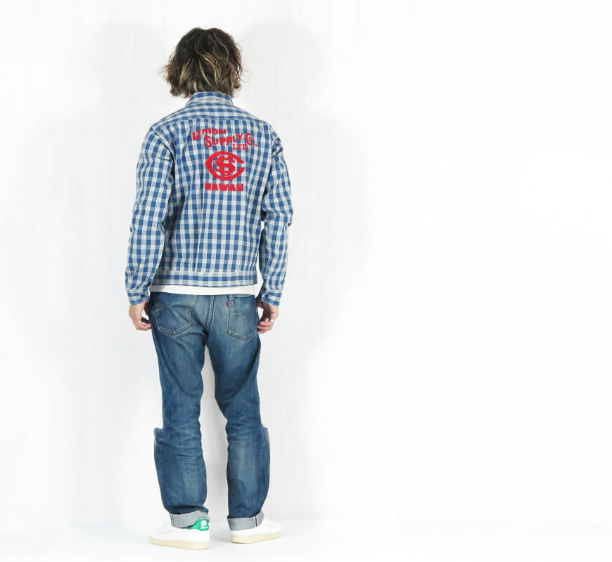 サンサーフ SUN SURF ユニオンサプライ 長袖 パラカチェックシャツ  UNION SUPPLY PALAKA CHECK SHIRT BLOUSE W/chain emb'd ハワイアンワークウェア US15902 【2026年春夏新作】