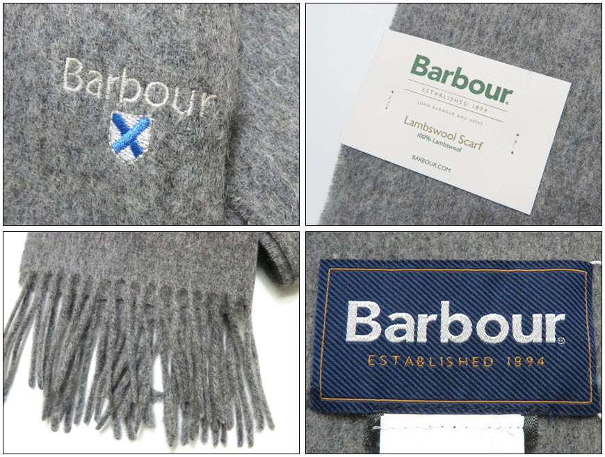 Barbour バブアー ผ้าพันคอขนแกะลามส์วูลล์ สีพื้น バーブァー バブワー USC0008