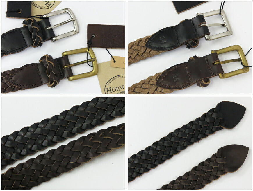 ART BROWN 아트 브라운 호윈사 크롬악셀 가죽 메쉬 벨트 VDB25155AB