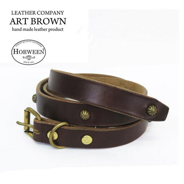 อาร์ตบราวน์ ART BROWN เข็มขัดหนังโครมเอ็กเซลของบริษัทโฮวิน พร้อมหมุดทองเหลือง หนังแท้ VGB21166AB