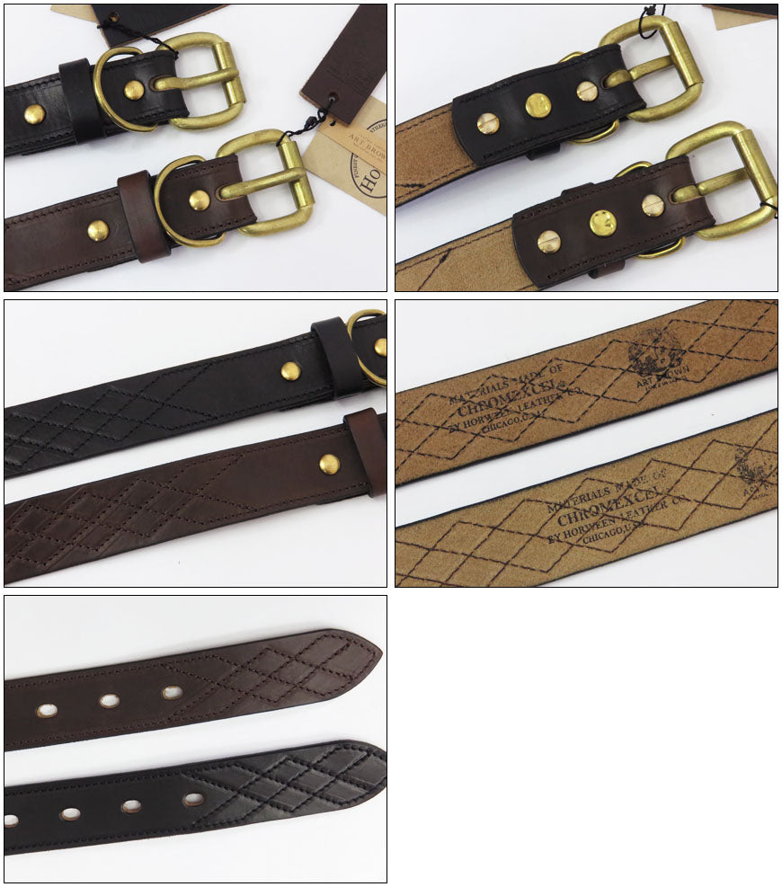 ART BROWN Horween Chromexcel Leder Steppnaht Gürtel VGB35109AB