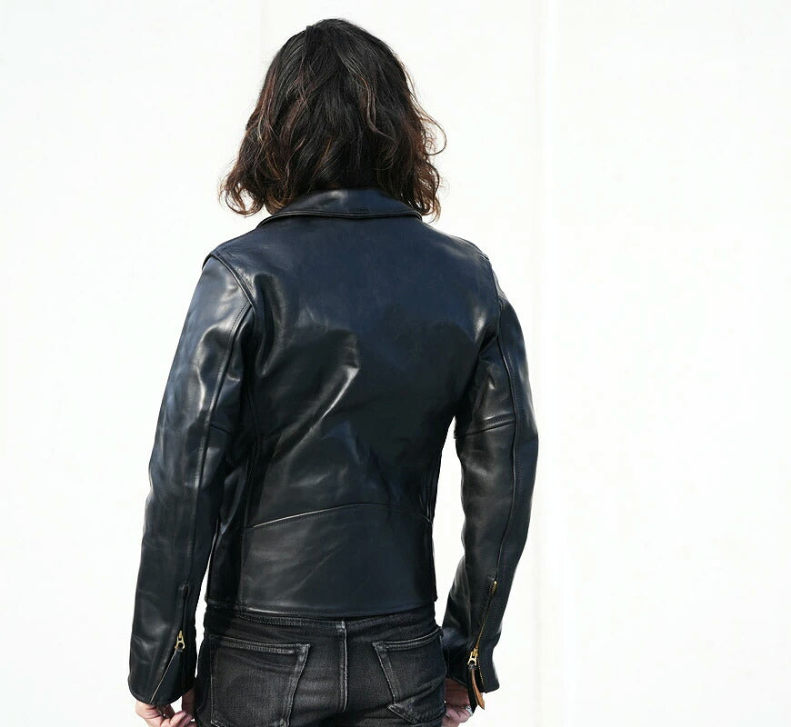 【即納在庫】エアロレザー AERO LEATHER ライダースジャケット VINCENT ヴィンセント ホーウィン社 フロントクォーターホースハイド 馬革 ブラック 38