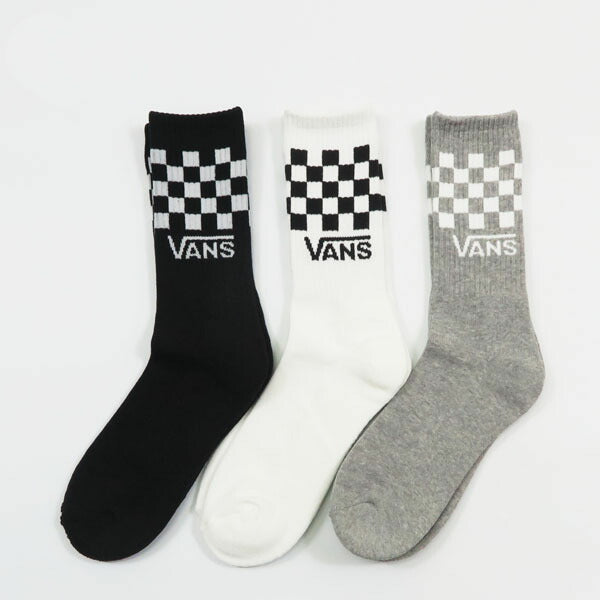 แวนส์ VANS ถุงเท้าคลาสสิกเช็คแบบครู สีดำ / ขาว / เทา 3 คู่ ชุดแวนส์ VN000QBUY28