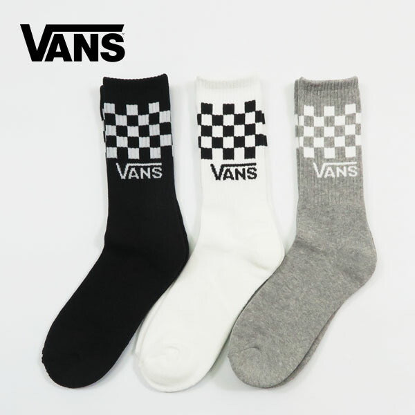 แวนส์ VANS ถุงเท้าคลาสสิกเช็คแบบครู สีดำ / ขาว / เทา 3 คู่ ชุดแวนส์ VN000QBUY28