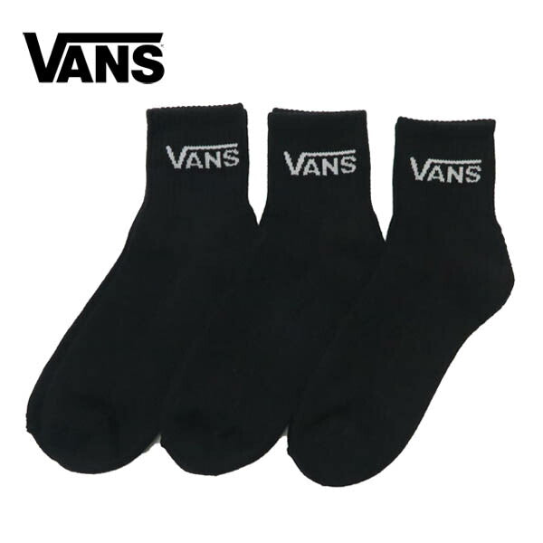 แวนส์ VANS ถุงเท้าครึ่งข้อคลาสสิก 3 คู่ ชุดแวนส์ VN000QBWBLK