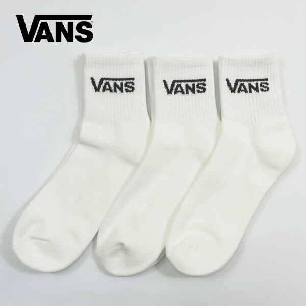 VANS Klassische Halb-Crew-Socken 3er-Set Weiß VANS VN000QBWWHT