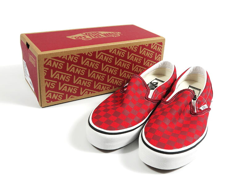 VANS バンズ Classic クラシック スリッポン CHECKERBOARD RED/RED スニーカー シューズ  ヴァンズ Slip-On VN00117A9IJ【2026年秋冬新作】