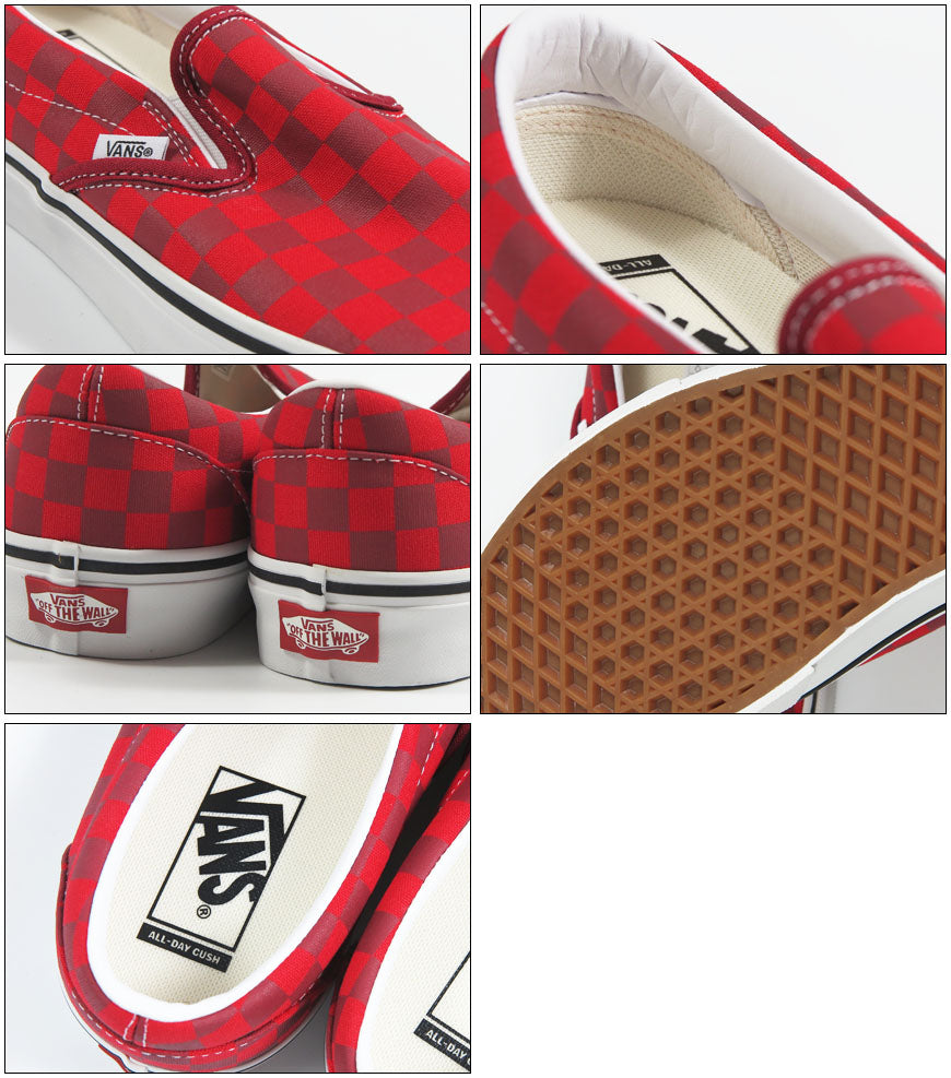 VANS バンズ Classic クラシック スリッポン CHECKERBOARD RED/RED スニーカー シューズ  ヴァンズ Slip-On VN00117A9IJ【2026年秋冬新作】