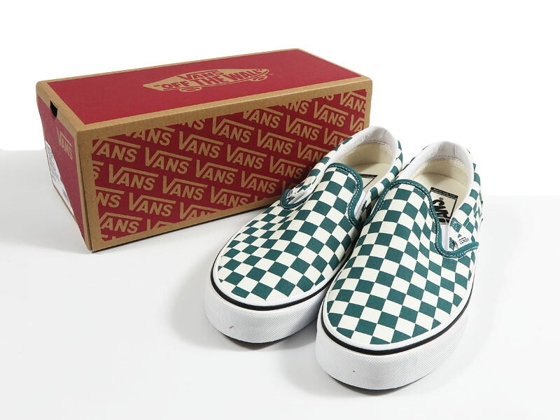 VANS バンズ Classic クラシック スリッポン CHECKERBOARD OCEAN TEAL スニーカー シューズ  ヴァンズ Slip-On VN00117AGRO【2026年秋冬新作】