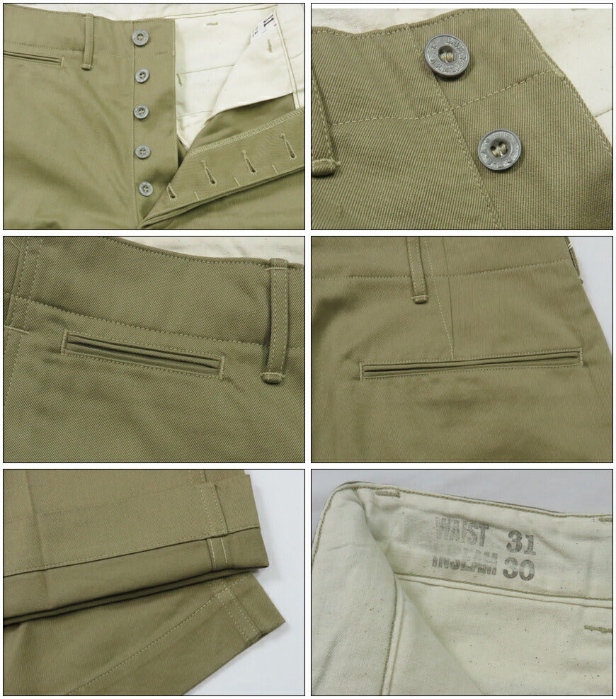 แวร์เฮาส์ WAREHOUSE Lot 1216 M-41 TYPE U.S.ARMY CHINO PANTS มิลิทารี ชิโนแพนท์